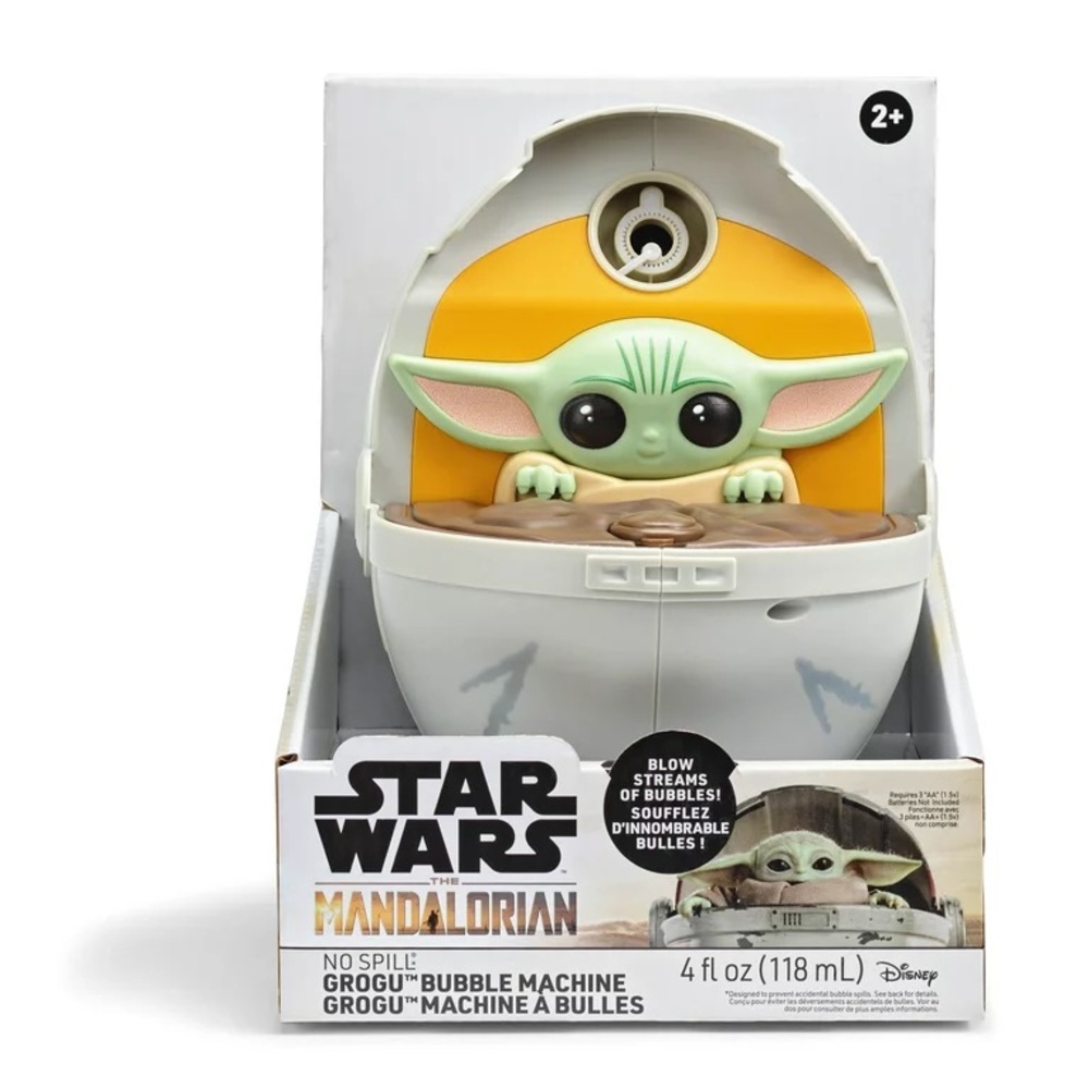 Star Wars The Mandalorian Grogu No Spill Bubble Blower Machine & Bubble Solution